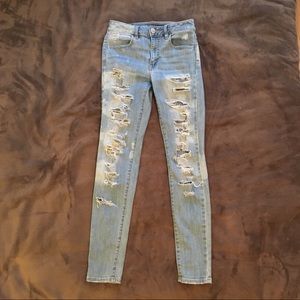 🔴 SOLD ON MERCARI 🔴 aeo high-rise ripped jeans